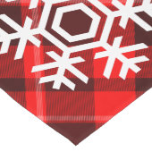 エレガント雪スタイリッシュ片レッドタータンチェッククリスマス ロングテーブルランナー (コーナー)