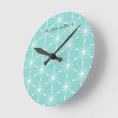 エレガント雪パターン（の模様が）あるパーソナライズされたモダン片 ラウンド壁時計 (傾斜)