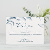 エレガント青い水の色ロマンシンプルス結婚の サンキューカード (スタンド正面)