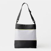 エレガント青い花とはっきりしたストライプ クロスボディバッグ (裏面)