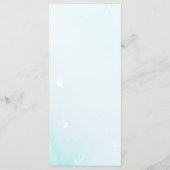 エレガント青い花パーソナライズされたの結婚ディナー メニュー (裏面)