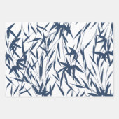 エレガント青い葉離れの数 ラッピングペーパーシート (正面2)