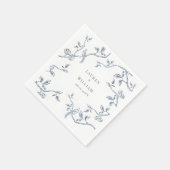 エレガント青と白のフランスのトイ結婚ル スタンダードカクテルナプキン (角)