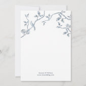 エレガント青と白のフランスのトイ結婚ル 招待状 (裏面)