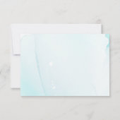 エレガント青カスタマイズ結婚花 招待状 (裏面)