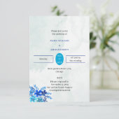 エレガント青カスタマイズ結婚花 招待状 (スタンド正面)