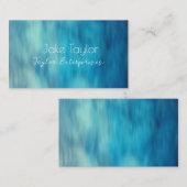 エレガント青シンプルとティール(緑がかった色)絵を描 芸術的 名刺 (正面/裏面)