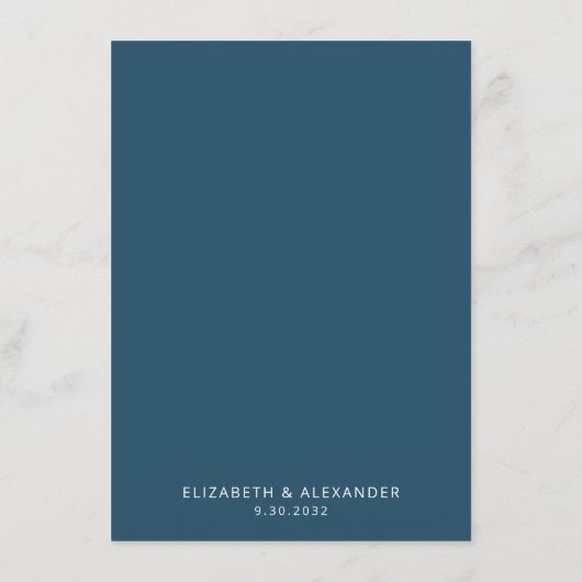 エレガント青シンプル水色結婚植物薬 エンクロージャーカード (裏面)