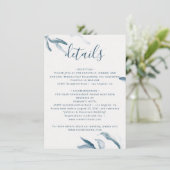エレガント青シンプル水色結婚植物薬 エンクロージャーカード (スタンド正面)