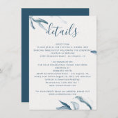 エレガント青シンプル水色結婚植物薬 エンクロージャーカード (正面/裏面)