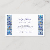 エレガント青タイル枠名刺 名刺 (裏面)