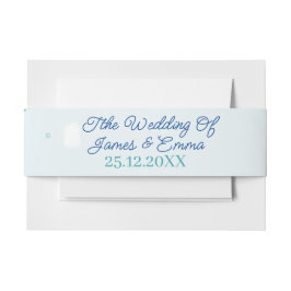 エレガント青パーソナライズされた結婚花 招待状ベリーバンド