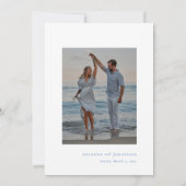 エレガント青ビクトリアン写結婚真 セーブザデート (裏面)