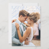 エレガント青フランスのフローラ結婚紋章 サンキューカード (裏面)