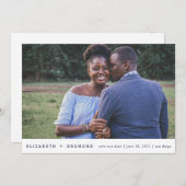 エレガント青モダン写結婚真 セーブザデート (正面/裏面)