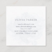 エレガント青素朴水色の花 スクエア名刺 (裏面)