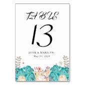 エレガント青結婚花 テーブルナンバー (裏面)