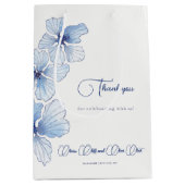 エレガント青結婚花 ミディアムペーパーバッグ (正面)