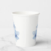 エレガント青結婚花 紙コップ (右)
