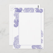 エレガント青縁どテンプレート ポストカード (正面/裏面)