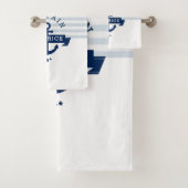 エレガント青航海のストライプ色 バスタオルセット (インサイチュ)