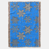 エレガント青銀の雪 スローブランケット (正面縦)