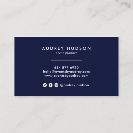 エレガント青銀箔カラーブロック 名刺 (裏面)