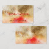 エレガント青銅赤グリッター 名刺 (正面/裏面)