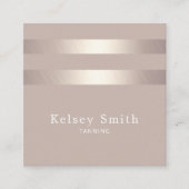エレガント青銅金フェイク箔ストライプ スクエア名刺 (正面)
