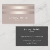 エレガント青銅金フェイク箔ストライプ 名刺 (正面/裏面)