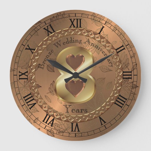 エレガント青銅8周年記念アイディア ラージ壁時計 (正面)