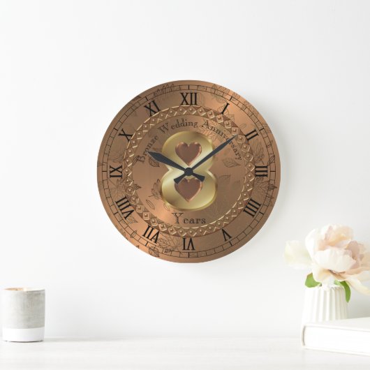 エレガント青銅8周年記念アイディア ラージ壁時計 (ホーム)