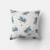 エレガント青鋼フローラデザイン クッション (裏面)