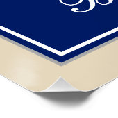 エレガント青、フェイク金ゴールド第7誕生日、名前をカスタムする ポスター (コーナー)