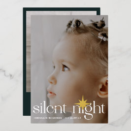 エレガント静かNight Christmas Star Two Photo 箔シーズンカード