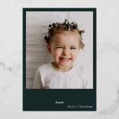 エレガント静かNight Christmas Star Two Photo 箔シーズンカード (裏面)