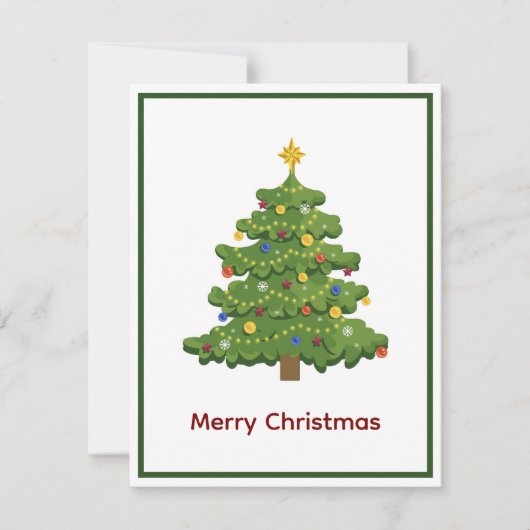 エレガント非モダン写真クリスマスツリー シーズンカード (正面)