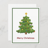 エレガント非モダン写真クリスマスツリー シーズンカード (正面/裏面)