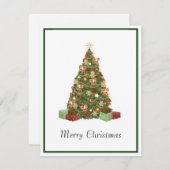エレガント非モダン写真クリスマスツリー シーズンカード (正面/裏面)