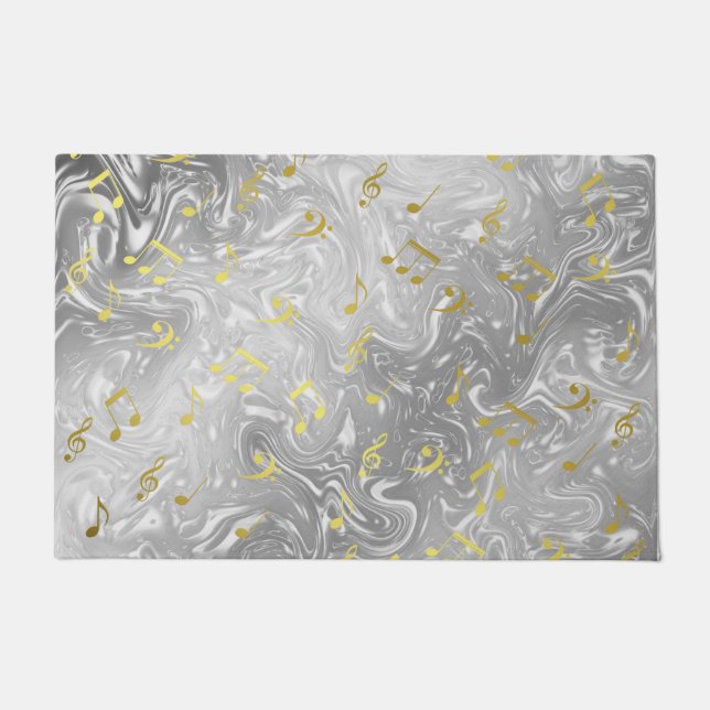エレガント音符のパターン ドアマット (正面)