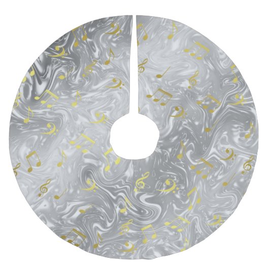 エレガント音符のパターン ブラッシュドポリエステルツリースカート (正面)