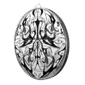 エレガント顔インファイア&フレイムス部族デザイン ダーツボード (正面右)