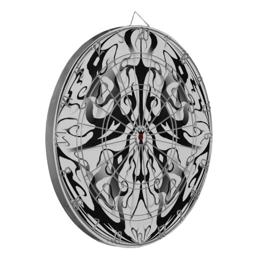 エレガント顔インファイア&フレイムス部族デザイン ダーツボード (正面左)