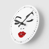 エレガント顔 ラウンド壁時計 (傾斜)