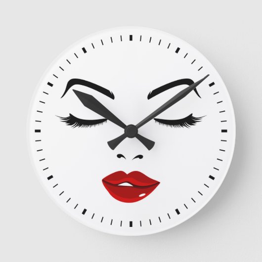エレガント顔 ラウンド壁時計 (正面)