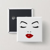 エレガント顔 缶バッジ (正面&裏面)