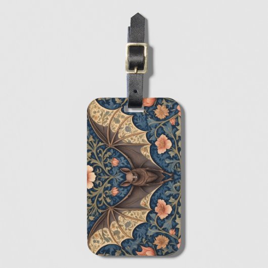 エレガント飛んでいるこうもりウィリアムインスパイアフローラ ラゲッジタグ (正面縦)