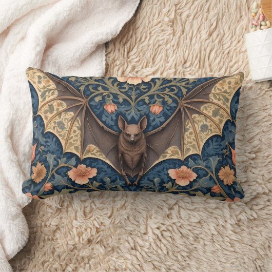 エレガント飛んでいるこうもりウィリアムインスパイアフローラ ランバークッション (ブランケット)