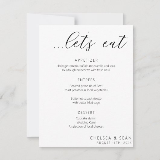 エレガント食べなウェディング披露宴メニュー (正面)