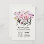 エレガント食べドリンク&ビー結婚した結婚式招待状 招待状 (正面/裏面)